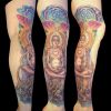 buddha tattoo on leg